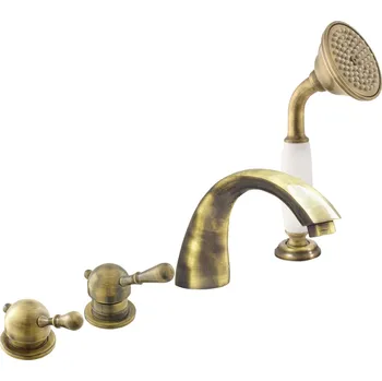 LABE - Vanová baterie 4-otvorová, Stará mosaz (Bronz) L469.0PSM, RAV Slezák Barva: Stará mosaz (Bronz), Rozměr: 3,8"