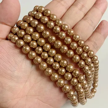 dětská sada na výrobu šperků Perlové korálky na náramky a náhrdelníky | výroba šperků - Č.9 Káva , 10mm asi 34-37ks