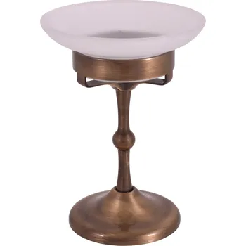 Mýdlenka MORAVA RETRO - Koupelnový doplněk Mýdlenka skleněná, Stará mosaz (Bronz) MKA0301SM, RAV Slezák