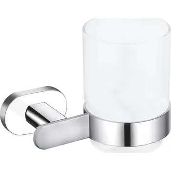 Mýdlenka YUKON - Koupelnový doplněk Držák kartáčků skleněný, Bílá/Chrom YUA0201CB, RAV Slezák