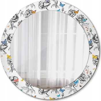 Zrcadlo Krásné Zrcadlo Nástěnné kolečko Barevní motýli 70 cm