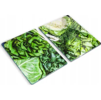 Obraz Dekorativní skleněné kuchyňské desky na krájení 2x40x52 cm Zelená zelenina