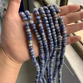 Náramek Přírodní kamenné korálky | výroba šperků - Č.19 Sodalit , 4x6mm 42-45ks