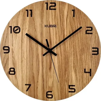 Hodiny KUBRi HRC0029 - Dubové hodiny řízené signálem s tichým chodem