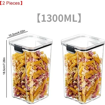 Dóza na potraviny Kuchyňská dóza na potraviny vzduchotěsná | Úložný box, Zásobník na kávu - 1300ml 2ks