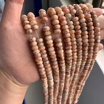 Náhrdelník Přírodní korálky 5x8mm | výroba šperků - Č. 35 Červený Picasso , 5x8mm 33-35 ks