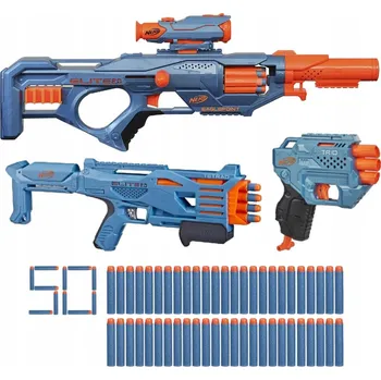 Dětská zbraň SADA ODSTŘELOVACÍ PUŠKA NERF EGLEPOINT + 2X PISTOLE TETRAD A TRIO + 50 ŠIPEK