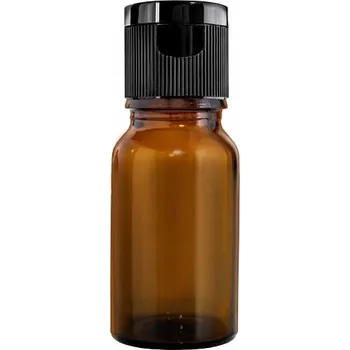 Láhev LAHVIČKA 10 ml HNĚDÁ S ČERNÝM VÍČKEM FLIP TOP