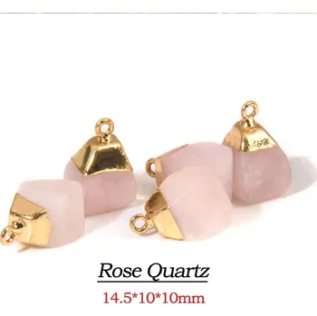 Přívěsek Přívěsek ze surového kamene | minerální přívěsek - 16 Rose Quartz , 5 kusů