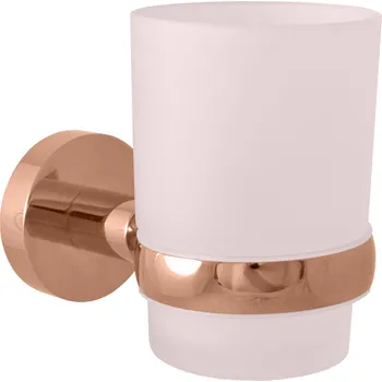 Mýdlenka COLORADO - Koupelnový doplněk Držák kartáčků skleněný, Zlatá Růžová - lesklá COA0201ZRL, RAV Slezák