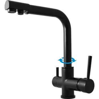 Vodovodní baterie SEINA - Dřezová baterie na dvě vody, Černá - matná SE918.0CMAT, RAV Slezák Barva: Černá - matná, Rozměr: 1/2"