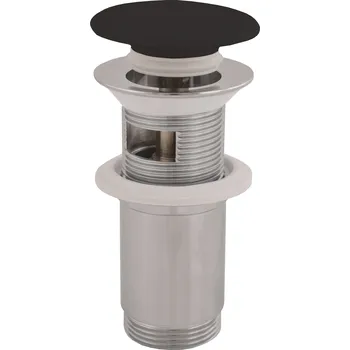 Sifon Výpusť umyvadlová CLICK-CLACK 5/4 s keramickou zátkou, Černá - matná MD0485CMAT, RAV Slezák