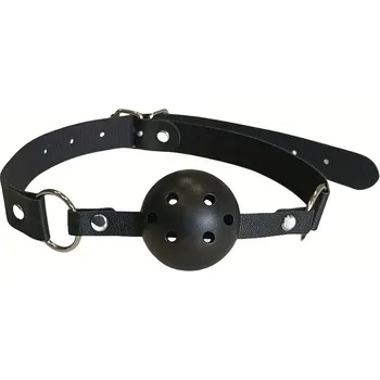 Black Bondage Ballgag - BDSM dutý kulatý ústní roubík