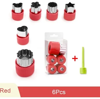 Vykrajovátko Vykrajovače na sušenky a ovoce s rukojetí | formičky - Červená 6ks