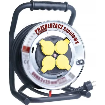 Prodlužovací kabel Prodlužovací Kabel na bubnu 40m guma 3x2,5 kovový buben