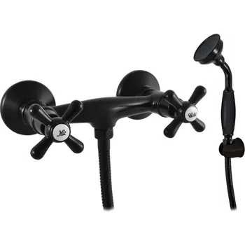 MORAVA RETRO - Sprchový set s baterií, Černá - matná MK180.5/1CMAT, RAV Slezák Barva: Černá - matná, Rozměr: 100 mm