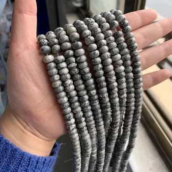 Náramek Přírodní korálky 5x8mm | výroba šperků - Č.42 Mapa Jasper , 5x8mm 33-35 ks