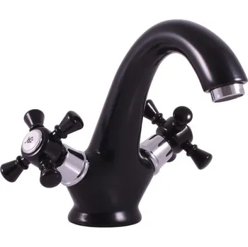 Vodovodní baterie MORAVA RETRO - Umyvadlová baterie bez výpusti, Černá matná/Chrom MK328.0CMATC, RAV Slezák Barva: černá matná/chrom, Rozměr: 1/2"