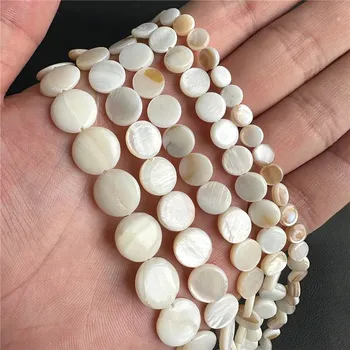 Náramek Bílé perleťové korálky na náramek a náhrdelník | výroba šperků - Č.29 6mm