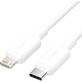 Datový kabel Vention USB 2.0 Type-C Male to Lightning Male 3A Cable 1M White PVC Type