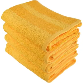 Ručník DOMMIO Stripe Sada bambusových ručníků 50 × 90 cm 4 ks žluté