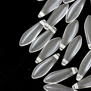 Korálek CZ Korálek mačkaný jazýček 16/6mm crystal 00030 (10ks)