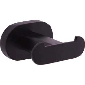 YUKON - Koupelnový doplněk Věšáček dvojitý, Černá - matná YUA0102CMAT, RAV Slezák