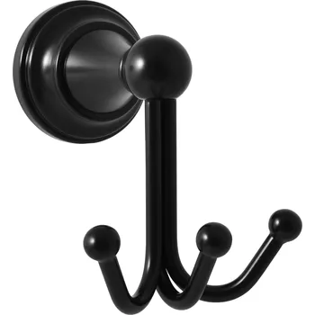 Mýdlenka MORAVA RETRO - Koupelnový doplněk Věšáček trojitý, Černá - matná MKA0105CMAT, RAV Slezák