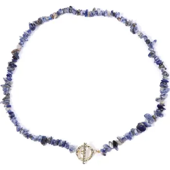 Náhrdelník Boho náhrdelník 45 cm | módní šperk - Č.15 Modrá tečka