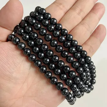 dětská sada na výrobu šperků Perlové korálky na náramky a náhrdelníky | výroba šperků - Č.8 Černá , 10mm asi 34-37ks