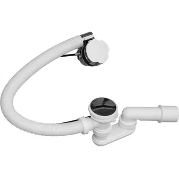 Vodovodní baterie Napouštění vany přepadem s automatickým otvíráním - velká zátka, Chrom NP0002/570, RAV Slezák