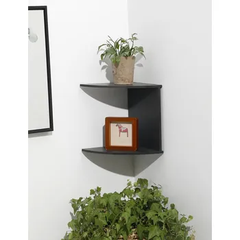 police Dřevěná rohová polička na zeď | bytový nábytek - rohová police MS6770