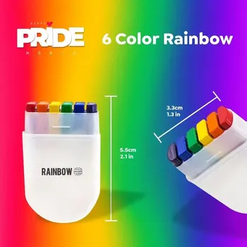 Tetovací barva Barvy na obličej Rainbow Pride - 6 Barev