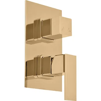 Vodovodní baterie LOIRA - Vanová/Sprchová baterie podomítková 3-cestná s tělesem, Zlatá - lesklá LR587.3Z, RAV Slezák