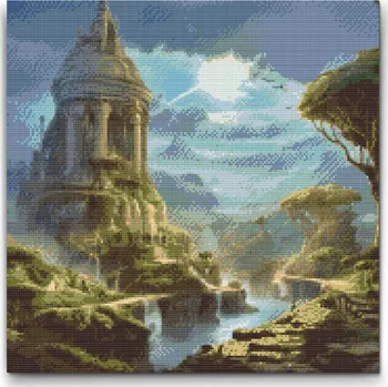 Diamantové malování Diamantové malování - Zanedbaný zámek Velikost: 50x50cm, Rámování: Pouze srolované plátno, Diamanty: Čtvercové