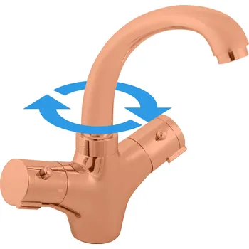 TERMOSTATICKÁ - Umyvadlová baterie bez výpusti, Zlatá Růžová - kartáčovaná TRM26.0ZRK, RAV Slezák Barva: ZLATÁ RŮŽOVÁ - kartáčovaná, Rozměr: 1/2"