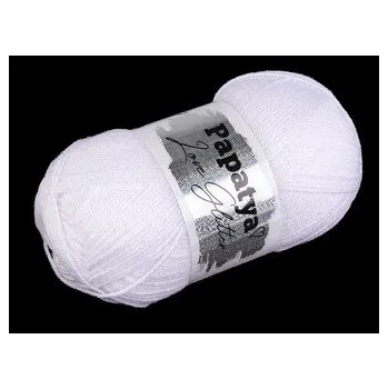 Galanterie Pletací příze Papatya Love Glitter 100 g - 1 ks - 1 (1000) bílá AB