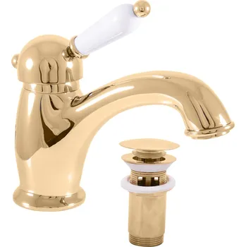 Vodovodní baterie LABE - Umyvadlová baterie s výpustí, Zlatá - lesklá L527.0KZ, RAV Slezák Barva: ZLATÁ - lesklá, Rozměr: 1/2"