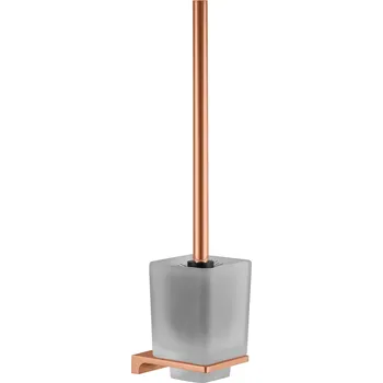 WC štětka NIL - Koupelnový doplněk WC štětka, skleněná miska, Zlatá Růžová - lesklá NLA0500ZRL, RAV Slezák