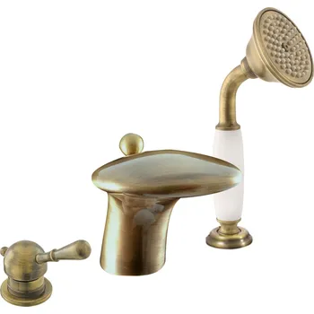 Vodovodní baterie LABE - Vanová baterie 3-otvorová, Stará mosaz (Bronz) L471.0SSM, RAV Slezák Barva: Stará mosaz (Bronz), Rozměr: 3,8"