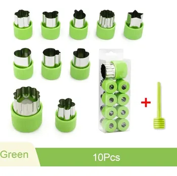 Vykrajovátko Vykrajovače na sušenky a ovoce s rukojetí | formičky - Zelená 10ks