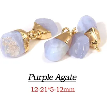 Přívěsek Přívěsek ze surového kamene | minerální přívěsek - 2 Fialový achát , 2 kusy