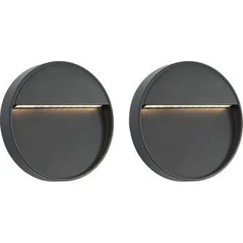 Venkovní osvětlení Venkovní LED nástěnná svítidla 2 ks 3 W černá kulatá