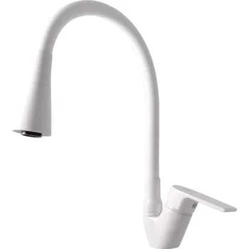 Vodovodní baterie COLORADO - Dřezová baterie s flexibilním ramínkem, Bílá - lesklá CO106.0/13B, RAV Slezák