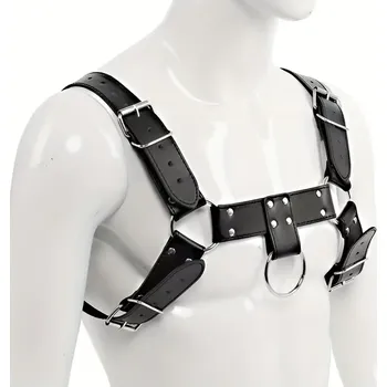 Harness černý postroj s O kroužky