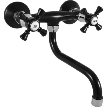 Vodovodní baterie MORAVA RETRO - Umyvadlová/dřezová baterie, Černá matná/Chrom MK301.5/21CMATC, RAV Slezák Barva: černá matná/chrom, Rozměr: 150 mm