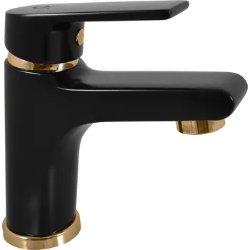 Vodovodní baterie COLORADO - Umyvadlová baterie bez výpusti, Černá matná/Zlatá CO126.0CMATZ, RAV Slezák Barva: Černá matná/Zlatá, Rozměr: 1/2"