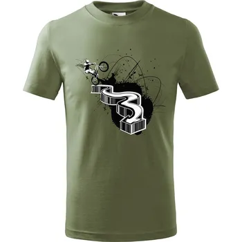 Chlapecké tričko Dětské tričko s potiskem Trial Velikost: 146/10 let, Barva trička: Khaki