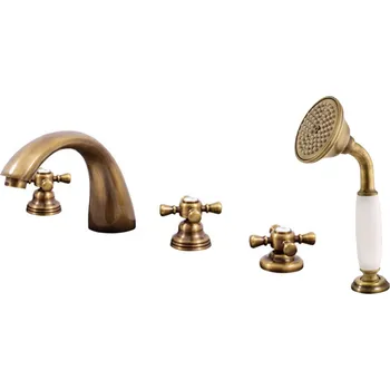 MORAVA RETRO - Vanová baterie 5-otvorová, Stará mosaz (Bronz) MK369.0PSM, RAV Slezák Barva: Stará mosaz (Bronz), Rozměr: 3,8"