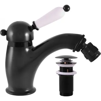 Vodovodní baterie LABE - Bidetová Baterie s výpustí, Černá - matná L545.0KCMAT, RAV Slezák Barva: Černá - matná, Rozměr: 3,8"